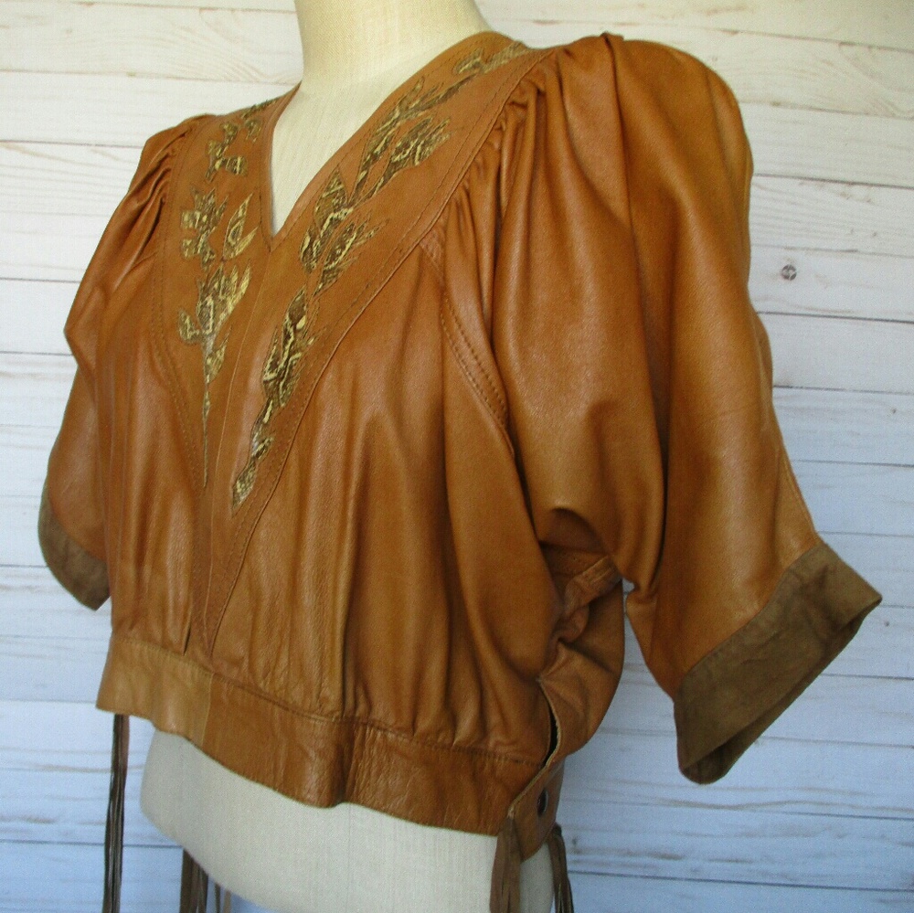 Custom Leather & Snakeskin Crop Top